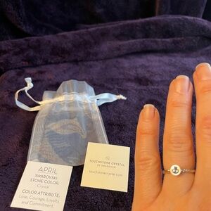 Touchstone Crystal by Swarovski,  April Birthstone Ring Size 5
